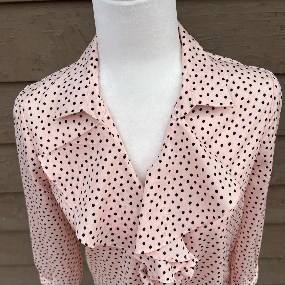 Karl Lagerfeld Paris polka dot ruffle top! - Picture 2 of 5